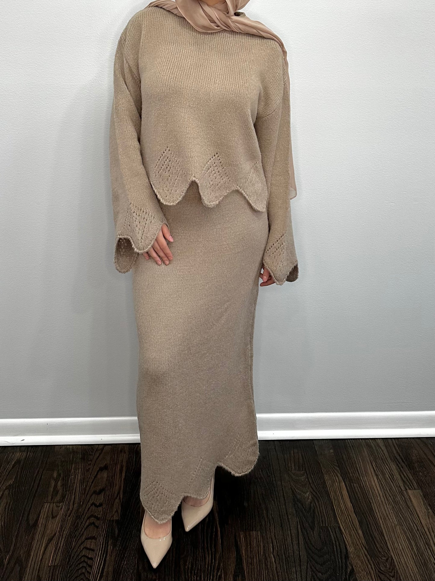 Knit Fabric Skirt Set