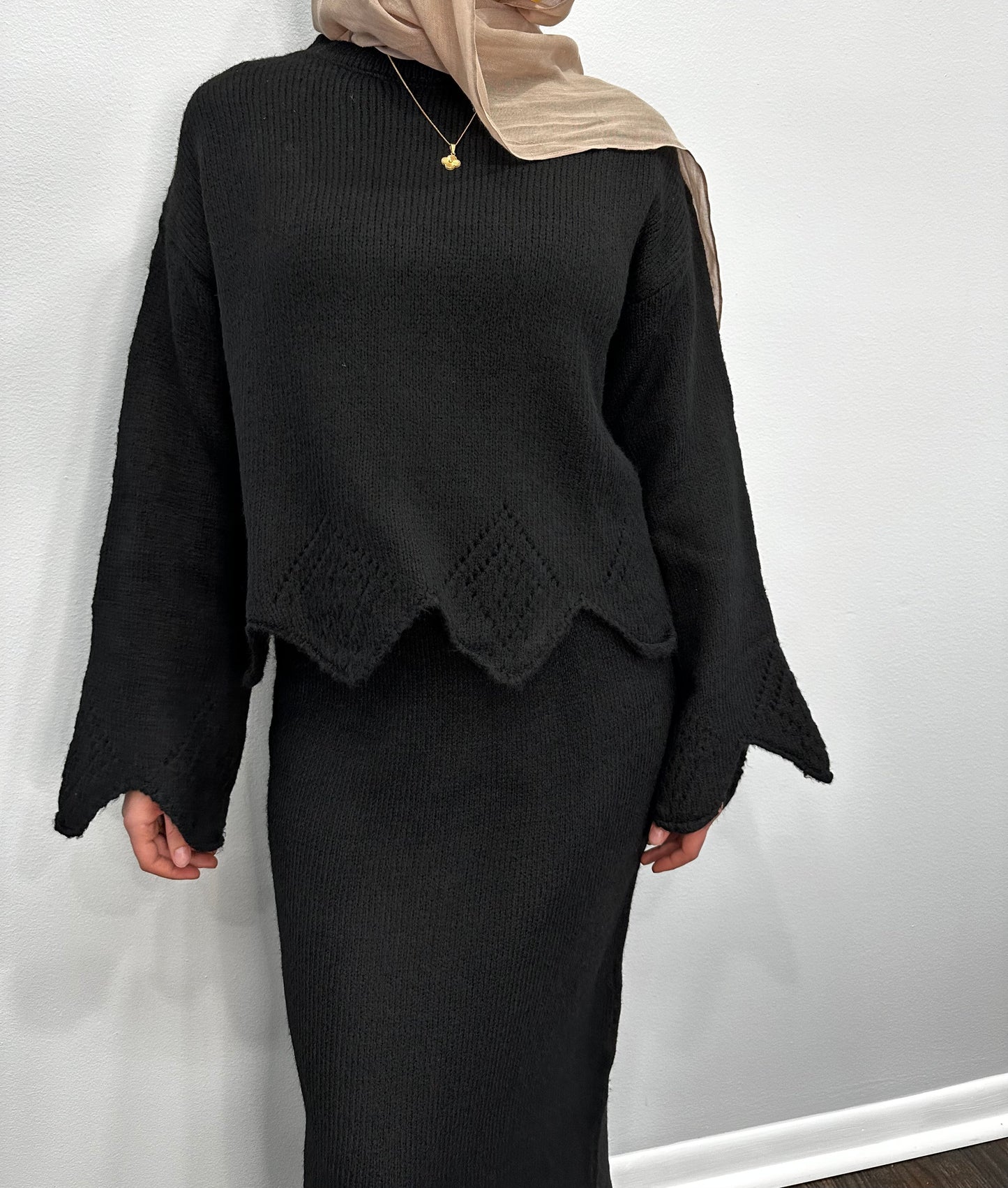 Knit Fabric Skirt Set