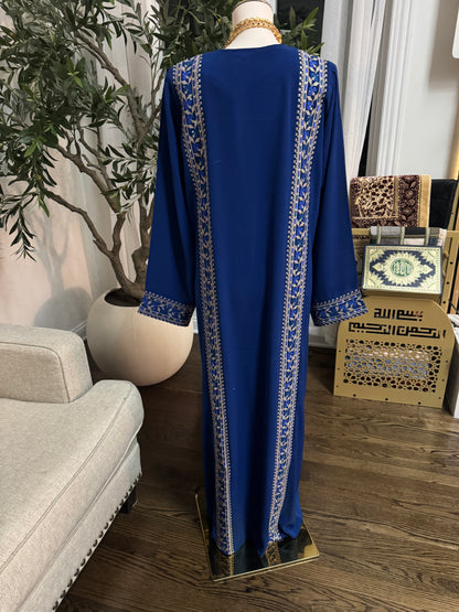 embroidered Tatreez Palestinian Royal Blue Thobe