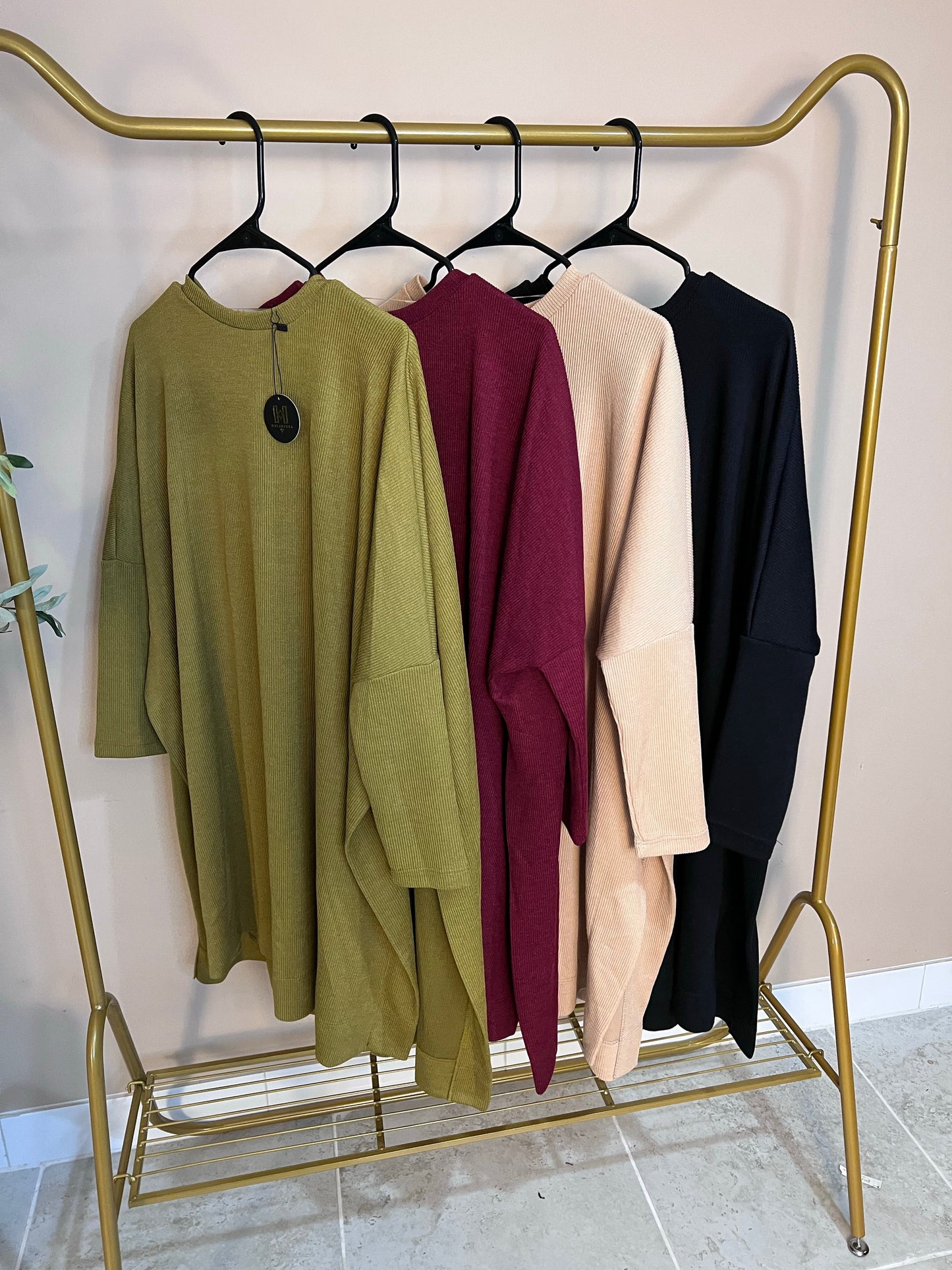 Long Sleeve Loose Casual Side Split Tunic Top Shirt