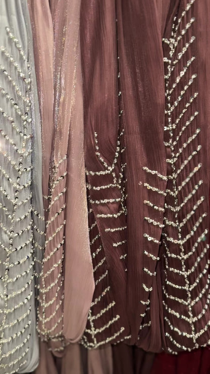 Organza beaded kimono two-piece Abaya