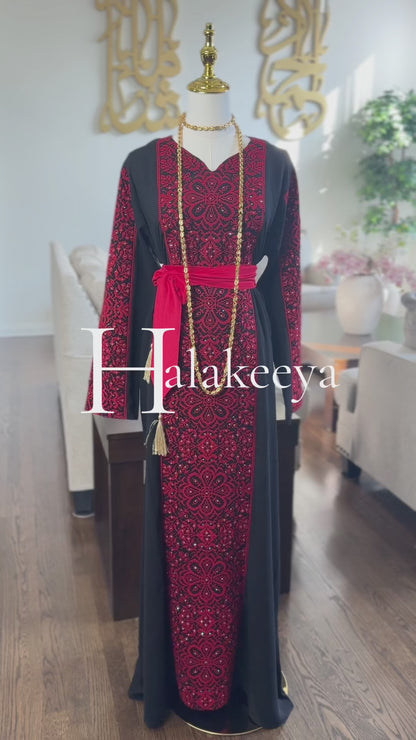 2 pcs Palestinian Embroidered Thobe Dress