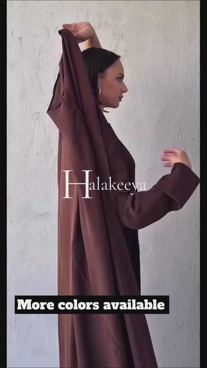 Elegant decorated Ruffled Sided Open Abaya