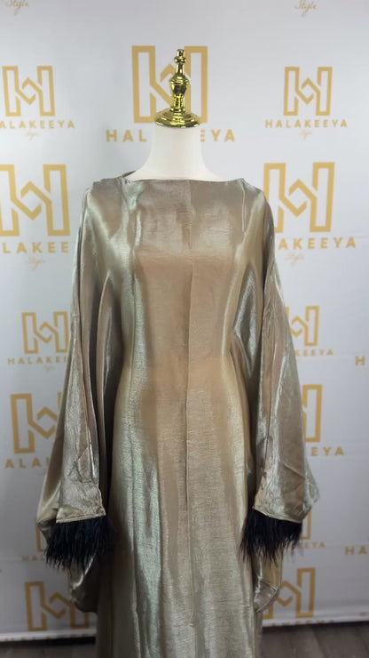 BUTTERFLY ABAYA Feather Cuff Details