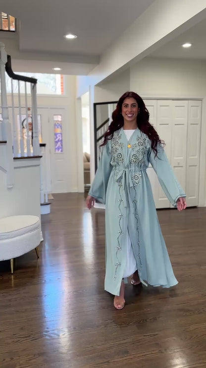 Embellished modest abaya with hijab