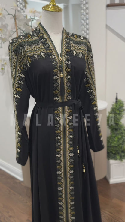 Palestinian Green Tatreez Thobe Dress